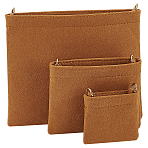 3Pcs 3 Sizes Felt Bag Organizer Inserts, with Iron Clasp, for Envelope Bag Interior Accessories, Rectangle, Chocolate, 77~180x84~215x6mm, 1pc/size(FIND-WH0172-16B)