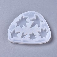 Autumn Theme Silicone Molds, Resin Casting Molds, For UV Resin, Epoxy Resin Jewelry Making, Maple Leaf, White, 75x92x8mm(X-DIY-F041-13B)