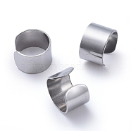 Unisex 304 Stainless Steel Cuff Earrings, Stainless Steel Color, 9x6mm(EJEW-P135-03A)