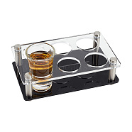 6-Hole Acrylic Glass Holder Display Racks, Whiskey Spirits Wine Glass Holder, for Bar Tasting Serving Tray, Kitchen Tools, with 201 Stainless Steel Screw, Rectangle, Clear, Finished Product: 16.5x10x5.3cm, about 6pcs/set(ODIS-WH0025-74)