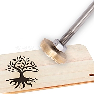 Stamping Embossing Soldering Brass with Stamp, for Cake/Wood, Tree Pattern, 30mm(AJEW-WH0123-026A)