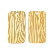 Ion Plating(IP) 304 Stainless Steel Pendants, Hammered Rectangle Charm, Real 18K Gold Plated, 31.5x16.5x0.9mm, Hole: 2mm(STAS-C106-06G)