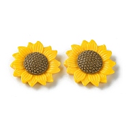 Opaque Resin Cabochons, Sunflower, Gold, 6x22mm(RESI-H146-02A)