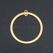 201 Stainless Steel Links, For Earring Making, Ring, Laser Cut, Real 18K Gold Plated, 31.5x30x1mm, Hole: 1.2mm(STAS-R111-LA136-30)