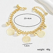 Bohemian Style Iron Tassel Flat Round Anklets for Women(PB3389-2)