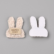 Lint Cloth Iron On/Sew On Patches, Costume Accessories, Appliques, Rabbit, Bisque, 44x35x7mm(DIY-CJC0001-37)