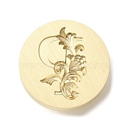 Wax Seal Brass Stamp Heads, Flower Letter Series, Golden, Letter P, 25.5x14mm, Hole: 7mm(AJEW-D301-02G-P)