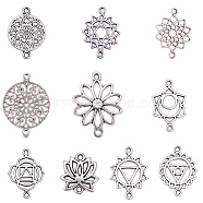 Chakra Tibetan Style Alloy Links, Lead Free, Antique Silver, 100pcs/box(TIBE-SC0001-08AS-FF)