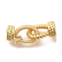 Brass Fold Over Clasps, Twist, Real 18K Gold Plated, 19mm(KK-K389-116G)