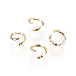 304 Stainless Steel Open Jump Rings, Golden, 21 Gauge, 5x0.7mm, Inner Diameter: 3mm, about 1000pcs/bag(STAS-P212-19G-08)