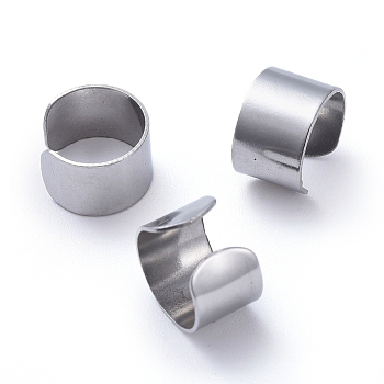 Unisex 304 Stainless Steel Cuff Earrings, Stainless Steel Color, 9x6mm
