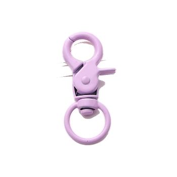 Spray Painted Iron Swivel Lobster Claw Clasps, Plum, 45mm