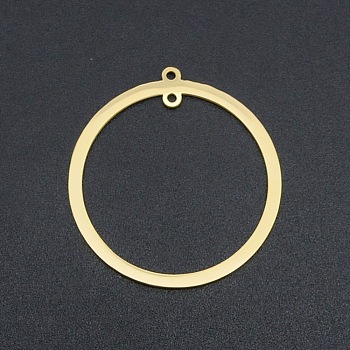 201 Stainless Steel Links, For Earring Making, Ring, Laser Cut, Real 18K Gold Plated, 31.5x30x1mm, Hole: 1.2mm
