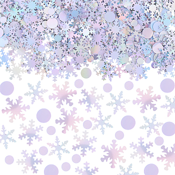 60G Christmas Snowflake Paper Confetti, for Party Table & Wall Decorations, Mixed Color, 6.5~10.5x0.3mm