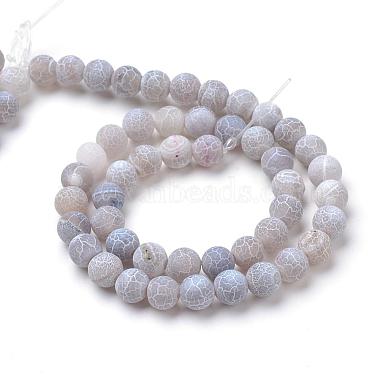 Natural & Dyed Crackle Agate Bead Strands(G-T056-8mm-02)-2