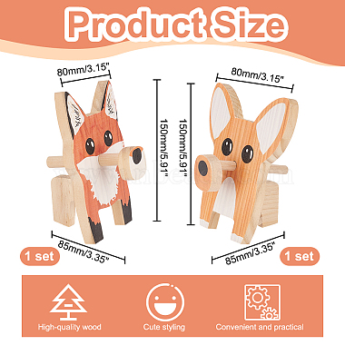 Globleland 2 Sets 2 Style Cut Animal Wood Eyeglass Holder(AJEW-GL0002-13)-2