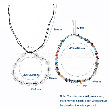 Adjustable Beaded Necklace Sets(NJEW-JN02660)-3