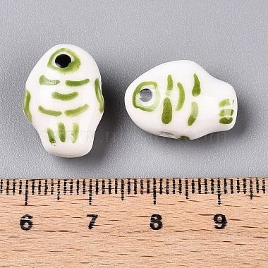 Handmade Printed Porcelain Beads Strand(PORC-T133-02A)-5