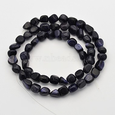 Synthetic Blue Goldstone Bead Strands(G-P070-55)-2