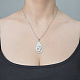 201 Stainless Steel Hollow Teardrop with Moon Pendant Necklace(NJEW-OY002-10)-2