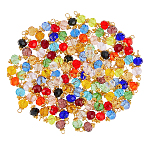 120Pcs 20 Color Glass Charms, with Golden Brass Loops, Faceted Bicone, Mixed Color, 13x7.5mm, Hole: 2.5mm, 6Pcs/color(FIND-DC0004-81)