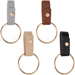 4Pcs 4 Colors PU Leather Towel Holder, with Iron Key Rings and Snaps, Mixed Color, 145mm, 1pc/color(HJEW-CN0001-35)