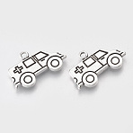 Tibetan Style Alloy Pendants, Ambulance, Lead Free & Cadmium Free, Antique Silver, 13.5x22x2mm, Hole: 1.6mm(X-TIBEP-T052-04AS-RS)