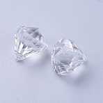Transparent Acrylic Pendants for Curtains, Faceted, Diamond, Clear, about 26mm long, 23mm wide, hole: 3mm, about 85pcs/500g.(DB26x23mmC01)
