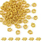 60Pcs Alloy Bead Frame, Flat Round & Flower, Golden, 12x12x8mm(FIND-YW0010-05G)