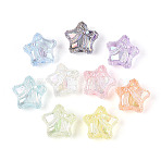 UV Plating Transparent Acrylic Beads, Iridescent, Star & Bowknot, Mixed Color, 19.5x20.5x14mm, Hole: 2.8mm(OACR-N150-22-01)