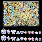 100Pcs 10 Styles Glass Charms, AB Color, Faceted, Mixed Shapes, Clear AB, 10~17.5x5.5~8mm, Hole: 1~1.5mm, 10pcs/style(GLAA-YW0004-66)