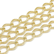 Unwelded Aluminum Curb Chains, Light Gold, 15.5x11x2mm(X-CHA-S001-072)
