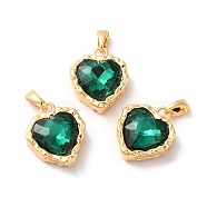 Brass Micro Pave Cubic Zirconia Pendants, Heart, Real 18K Gold Plated, 16.5x14x5.5mm, Hole: 4x1.8mm(KK-M243-02G)
