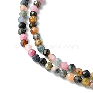 Natural Tourmaline Beads Strands, Faceted, Round, 3mm, Hole: 0.5~0.6mm, about 133~144pcs/strand, 15.3~15.7 inch(39~40cm)(G-YW0001-18)