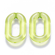 Transparent Acrylic Linking Rings, Quick Link Connectors, for Cable Chains Making, Oval, Green Yellow, 31x19.5x5.5mm, Inner Diameter: 19.5x7.5mm(OACR-S036-006A-J05)