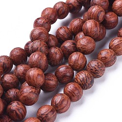 Wood Beads Strands, Natural Dracaena Draco(Dragon Tree), Round, Brown, 8mm, Hole: 1.2mm, about 51pcs/strand, 16.1 inch(41cm)(X-WOOD-F008-03-C)