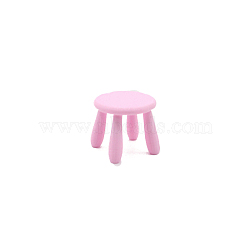 Plastic Round Stool Miniature Ornaments, Micro Landscape Home Dollhouse Accessories, Pretending Prop Decorations, Pearl Pink, 29x25mm(PW-WG2912C-03)