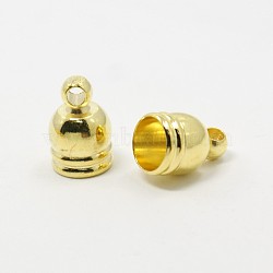Brass Cord Ends, Golden, 9x6mm, Hole: 1mm, Inner Diameter: 5mm(KK-D217-9x6-G)