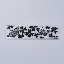 Plastic Embossing Folders, Concave-Convex Embossing Stencils, for Handcraft Photo Album Decoration, Butterfly Pattern, 40x148x2mm(DIY-P007-H01)
