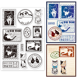 Custom PVC Plastic Clear Stamps, for DIY Scrapbooking, Photo Album Decorative, Cards Making, Cat Pattern, 160x110x3mm(DIY-WH0448-0005)