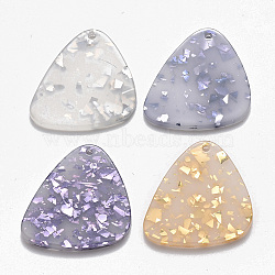 Cellulose Acetate(Resin) Pendants, Triangle, Mixed Color, 27x27x2.5mm, Hole: 1.5mm(KY-S157-45-M)