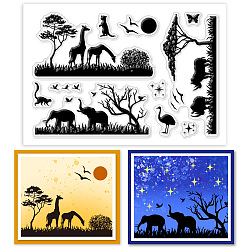 Custom PVC Plastic Clear Stamps, for DIY Scrapbooking, Photo Album Decorative, Cards Making, Animals, 160x110mm(DIY-WH0618-0142)