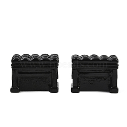Musical Instrument Theme Resin Piano Bench Miniature Ornaments, for Home Office Desktop Decoration, Black, 19x10x14mm(RE-CBA17C4-20C)