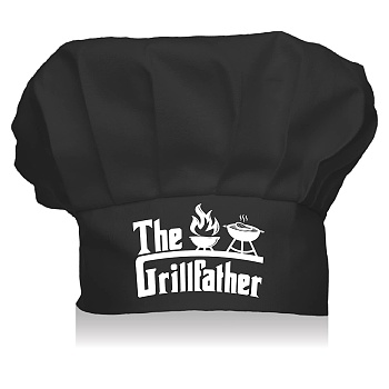 Custom Cotton Chef Hats, Black Hat, White Pattern, Tableware, 70x56mm