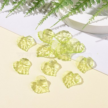 Vert transparent pendentifs feuille d'acrylique pour des bijoux de collier volumineux(X-DBLA410-9)-4