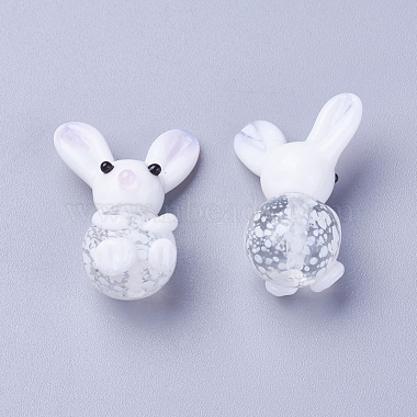 Handmade Bunny Lampwork Beads(LAMP-L075-100)-2