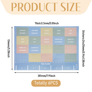6Pcs Paper Monthly Plan Sticky Note Stickers(DIY-TADJ0001-15B)-3