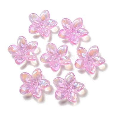 Pearl Pink Flower Acrylic Beads