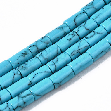 Sky Blue Column Synthetic Turquoise Beads