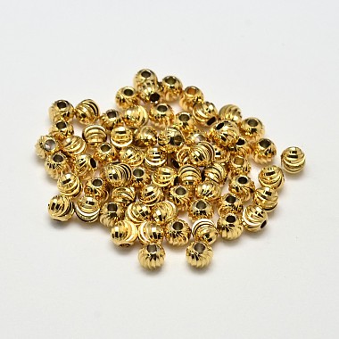 Rack Plating and Vacuum Plating Brass Corrugated Round Spacer Beads(KK-I600-5mm-G-RS)-2